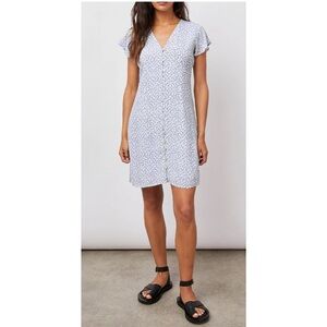 Rails Helena Ditsy Floral Flutter Sleeve Button Front Mini Dress Size Small NEW